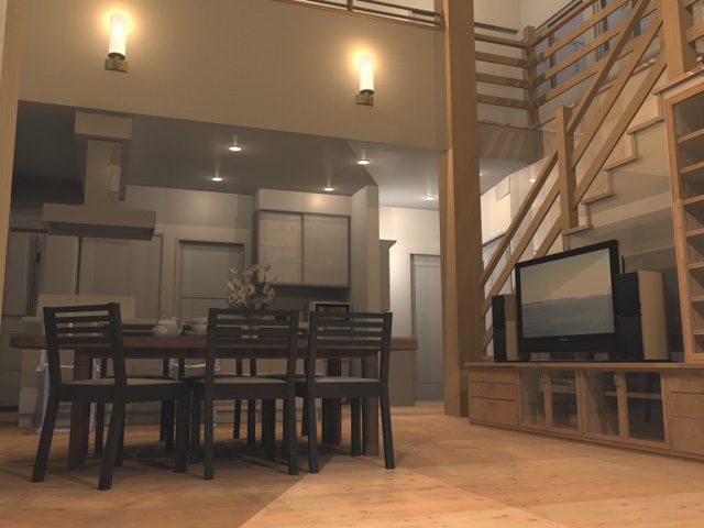 LDKと階段のCG